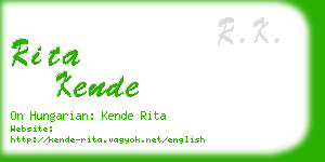 rita kende business card